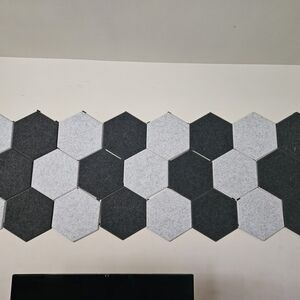 Gray and Black Hexagonal Wallpaper Wall Decor